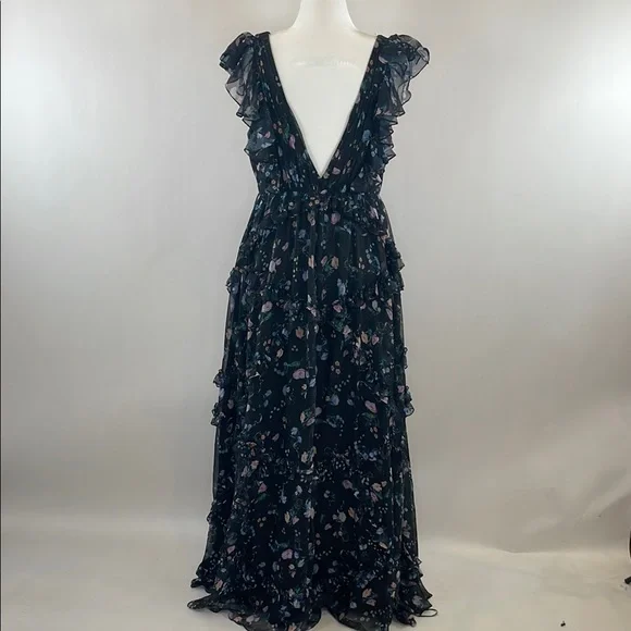 Ieena for Mac Duggal Ruffled Floral Gown, Size 12 - Picture 14 of 16